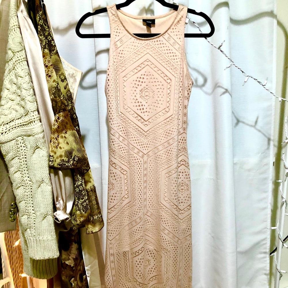 Light Pink Crochet Summer Maxi Dress
